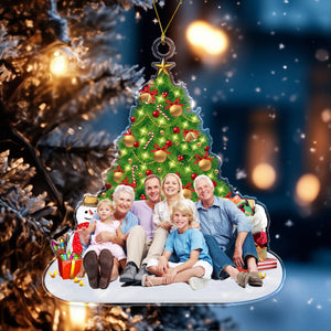 GeckoCustom Custom Photo Family Christmas Acrylic Ornament HA75 891670 3 inch