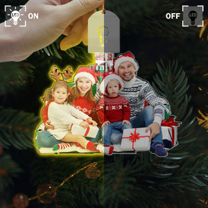 GeckoCustom Custom Photo Family LED Acrylic Ornament TH10 892111 3 inches