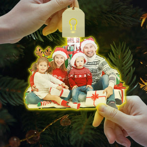 GeckoCustom Custom Photo Family LED Acrylic Ornament TH10 892111 3 inches