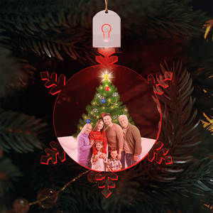 GeckoCustom Custom Photo Family Snowflakes Acrylic LED Ornament TH10 892143 3 inches