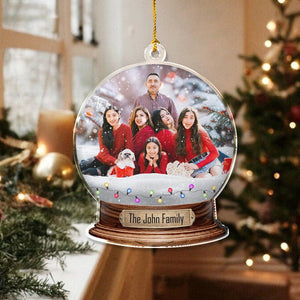 GeckoCustom Custom Photo Family Snowglobe Acrylic Ornament HA75 891596