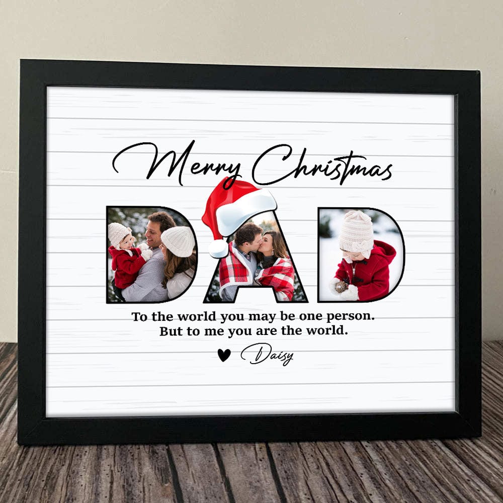 GeckoCustom Custom Photo Father's Christmas Family Picture Frame TA29 889906 10"x8"