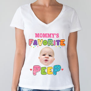 GeckoCustom Custom Photo Favorite Peep For Easter Day Shirt TH10 892317 Women V-neck / V White / S