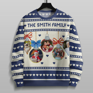 GeckoCustom Custom Photo Festive Ornament As Family Ugly Sweater Gift For Family N304 HA75 891506