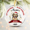 GeckoCustom Custom Photo First Christmas In My Forever Home Dog Ornament HA75 891450