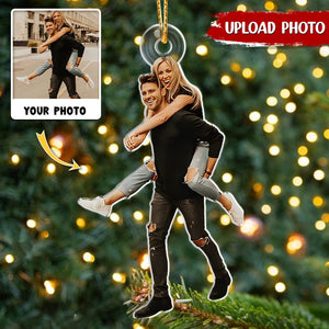 GeckoCustom Custom Photo For Couple Acrylic Ornament Christmas DM01 891411