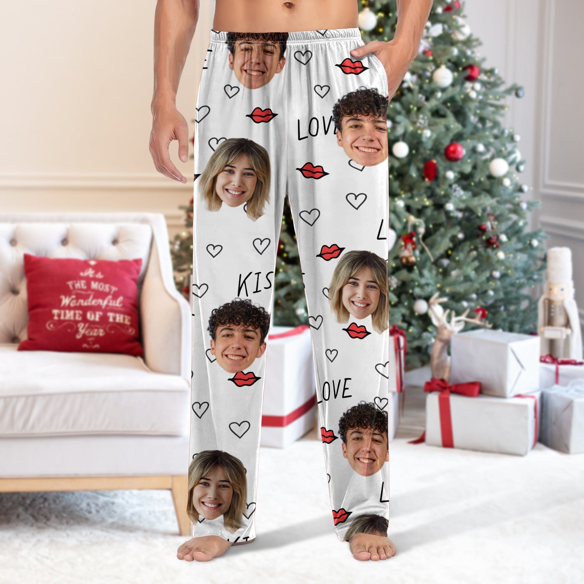 GeckoCustom Custom Photo For Couple Pants Christmas, Valentine Gift TA29 HA75 888855