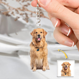 GeckoCustom Custom Photo For Dog Cat Lover Acrylic Keychain TH10 892309 60mmW x 40mmH