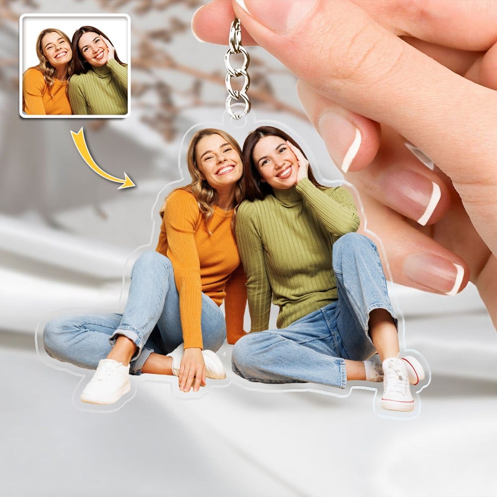 GeckoCustom Custom Photo For Friend And Bestie Acrylic Keychain TH10 892329 60mmW x 40mmH