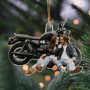 GeckoCustom Custom Photo For Motorcycle Couple Acrylic Ornament N304 889820