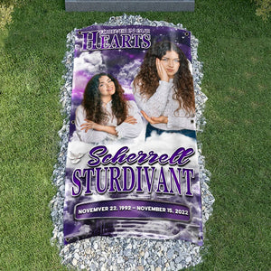 GeckoCustom Custom Photo Forever In Our Hearts Memorial Grave Blanket N369 890268