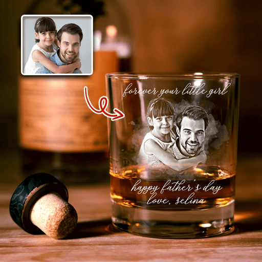 GeckoCustom Custom Photo Forever Your Little Girl & Dad Happy Father's Day Rock Glass H082 890488