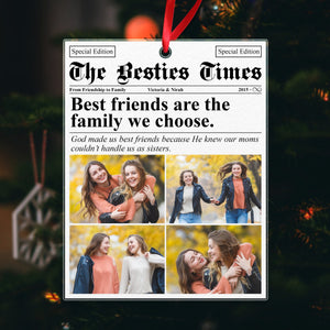 GeckoCustom Custom Photo Friendship Gifts Newspaper Besties Acrylic Ornament HO82 N304 893320