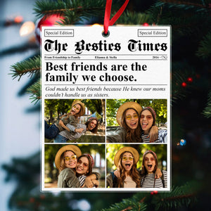 GeckoCustom Custom Photo Friendship Gifts Newspaper Besties Acrylic Ornament HO82 N304 893320