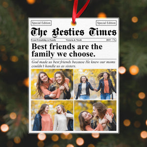 GeckoCustom Custom Photo Friendship Gifts Newspaper Besties Acrylic Ornament HO82 N304 893320