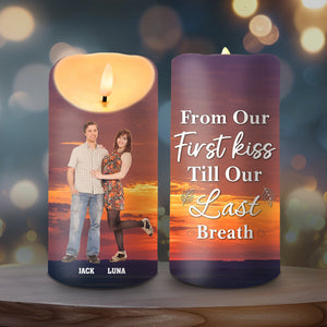 GeckoCustom Custom Photo From Our First Kiss Till Our Last Breath Valentine LED Candle TH10 892199