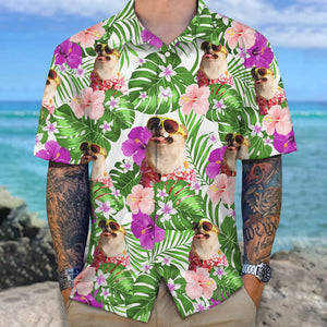 GeckoCustom Custom Photo Funny Dog Face Hawaii Shirt N304 889543