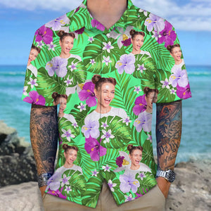 GeckoCustom Custom Photo Funny Face Hawaii Shirt N304 889539