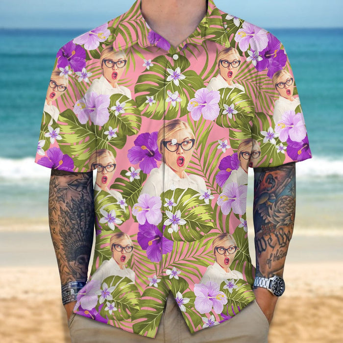 GeckoCustom Custom Photo Funny Face Hawaii Shirt N304 889539