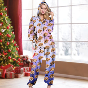 GeckoCustom Custom Photo Galaxy Onesie Pajamas For Dog Lovers HO82 893230