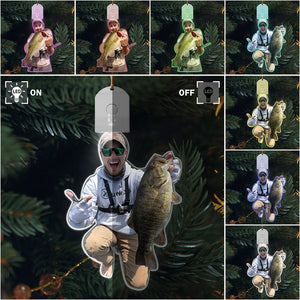 GeckoCustom Custom Photo Gift For Fishing Lovers Led Acrylic Ornament HA75 891674 3 inches