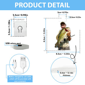 GeckoCustom Custom Photo Gift For Fishing Lovers Led Acrylic Ornament HA75 891674 3 inches