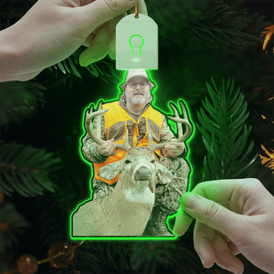 GeckoCustom Custom Photo Gift For Hunter Led Acrylic Ornament HA75 891682 3 inches