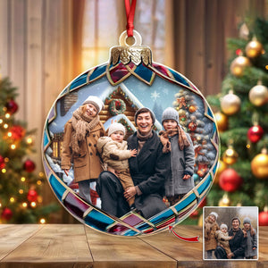 GeckoCustom Custom Photo Good Cheer Is Found With Family Christmas Acrylic Ornament TH10 892017