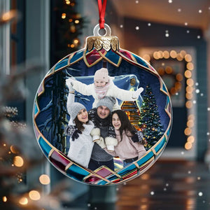 GeckoCustom Custom Photo Good Cheer Is Found With Family Christmas Acrylic Ornament TH10 892017