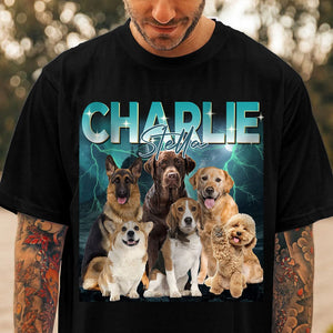 GeckoCustom Custom Photo Gradient Name For Dog Lover Shirt T368 889695 Premium Tee (Favorite) / P Black / S