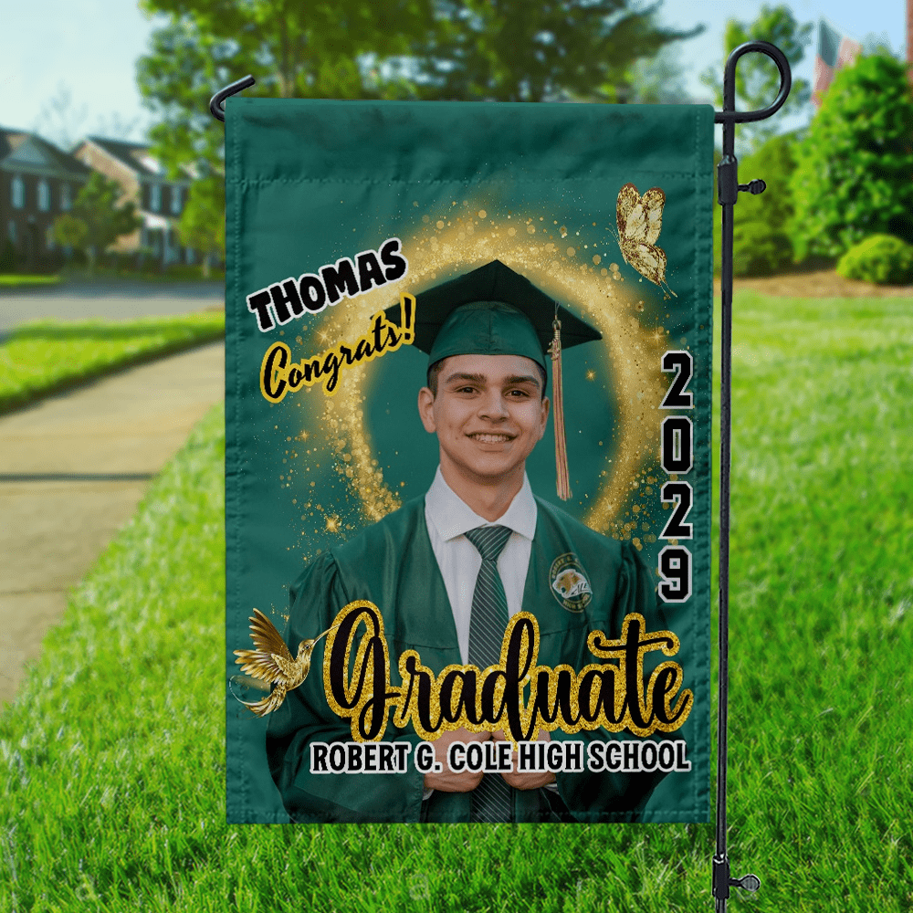 GeckoCustom Custom Photo Graduation 2025 Garden Flag - Unique Keepsake Gift for Proud Grads LM32 893049