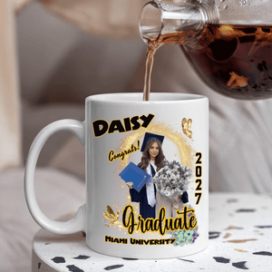 GeckoCustom Custom Photo Graduation 2025 White Mug - Unique Keepsake Gift for Proud Grads LM32 893047