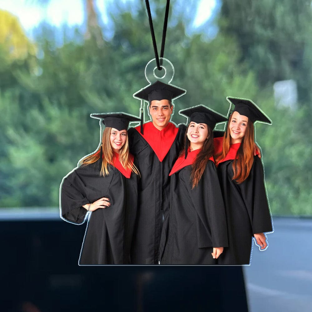 GeckoCustom Custom Photo Graduation Gift For Family Member Car Hanging HA75 891868 3"H x 1.5"W