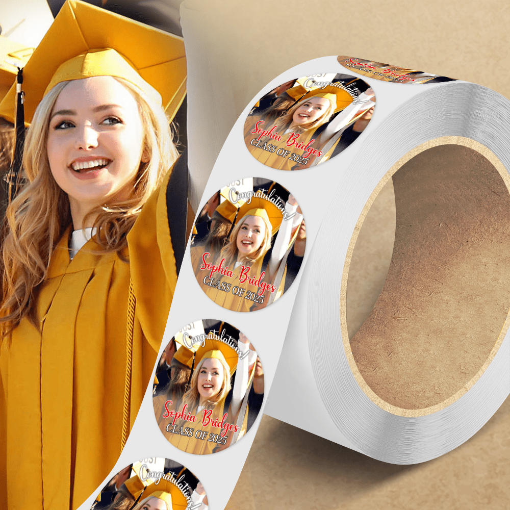 Graduate Photo Sticker Custom Photo Graduation Roll Sticker TA29 890521 - GeckoCustom