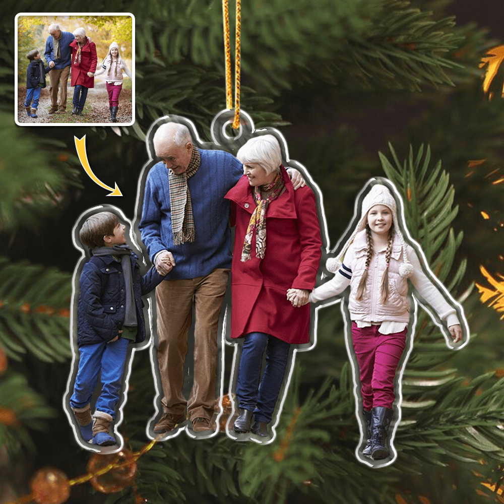 GeckoCustom Custom Photo Grandparent And Children Acrylic Ornament HA75 891052