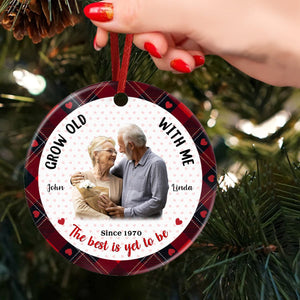 GeckoCustom Custom Photo Grow Old With Me The Best Is Yet To Be Ceramic Ornament HA75 891150