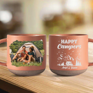 GeckoCustom Custom Photo Happy Campers Couple Pottery Mug TH10 892173 12oz