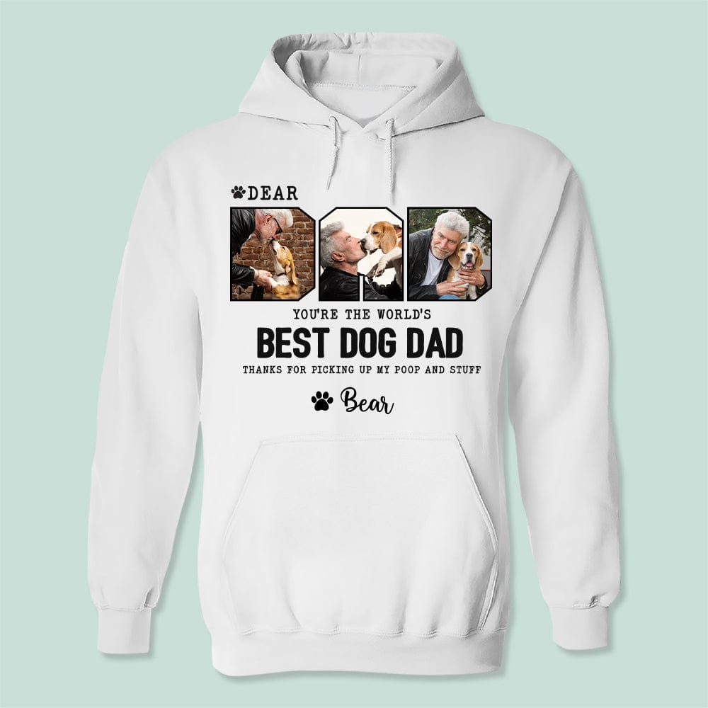 GeckoCustom Custom Photo Happy Father's Day Best Dog Dad Bright Shirt K228 889262 Premium Tee (Favorite) / P White / S