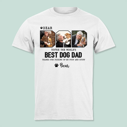 GeckoCustom Custom Photo Happy Father's Day Best Dog Dad Bright Shirt K228 889262 Premium Tee (Favorite) / P White / S