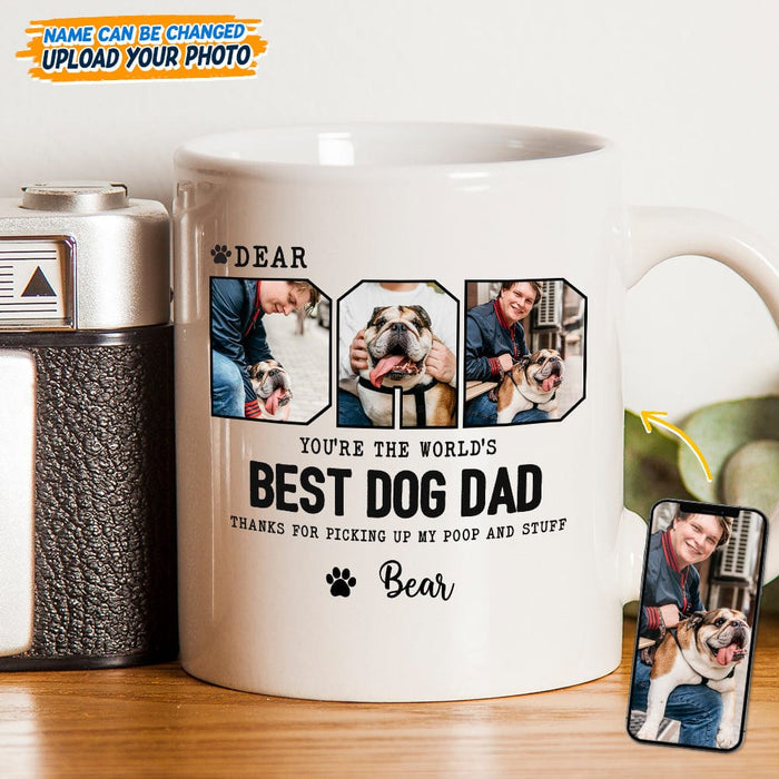 GeckoCustom Custom Photo Happy Father's Day Best Dog Dad Mug K228 889254