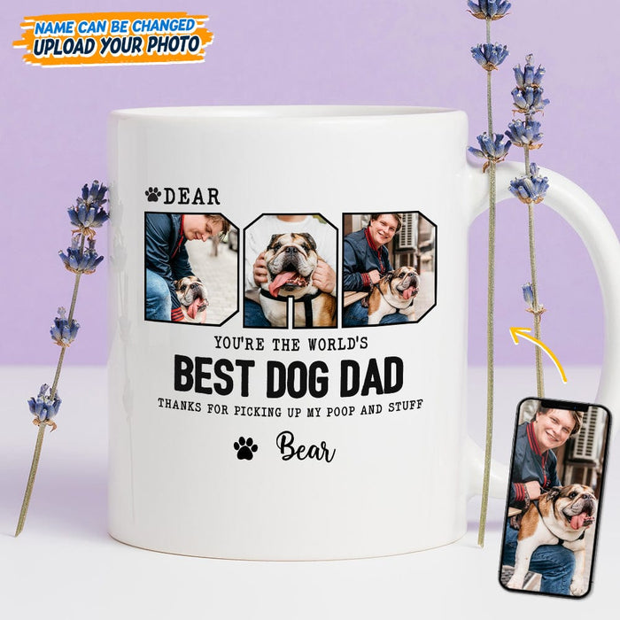 GeckoCustom Custom Photo Happy Father's Day Best Dog Dad Mug K228 889254