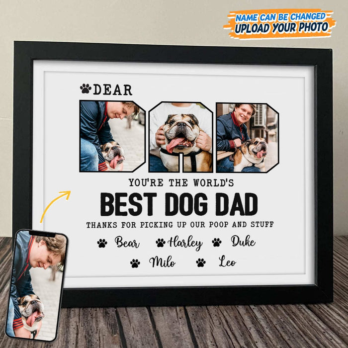 GeckoCustom Custom Photo Happy Father's Day Best Dog Dad Picture Frame N304 889164 8"x10"