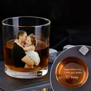 GeckoCustom Custom Photo Happy Father's Day Rock Glass TA29 890795