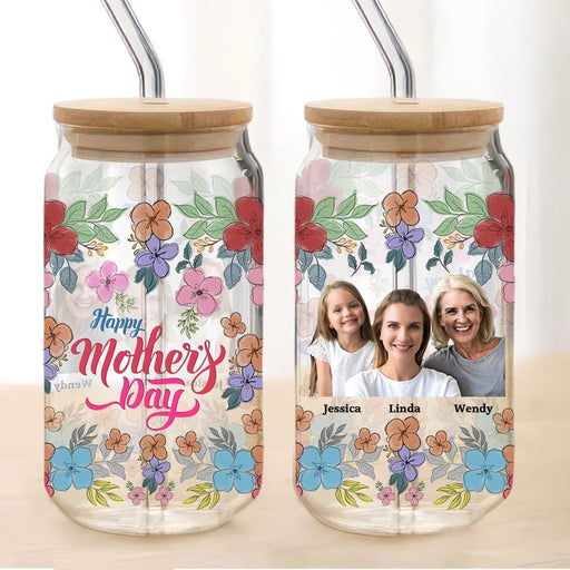 GeckoCustom Custom Photo Happy Mother's Day Family Daily Reminders Glass Tumbler Personalized Gift TA29 890418