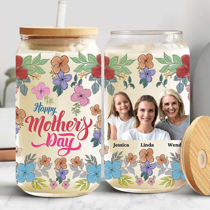 GeckoCustom Custom Photo Happy Mother's Day Family Daily Reminders Glass Tumbler Personalized Gift TA29 890418