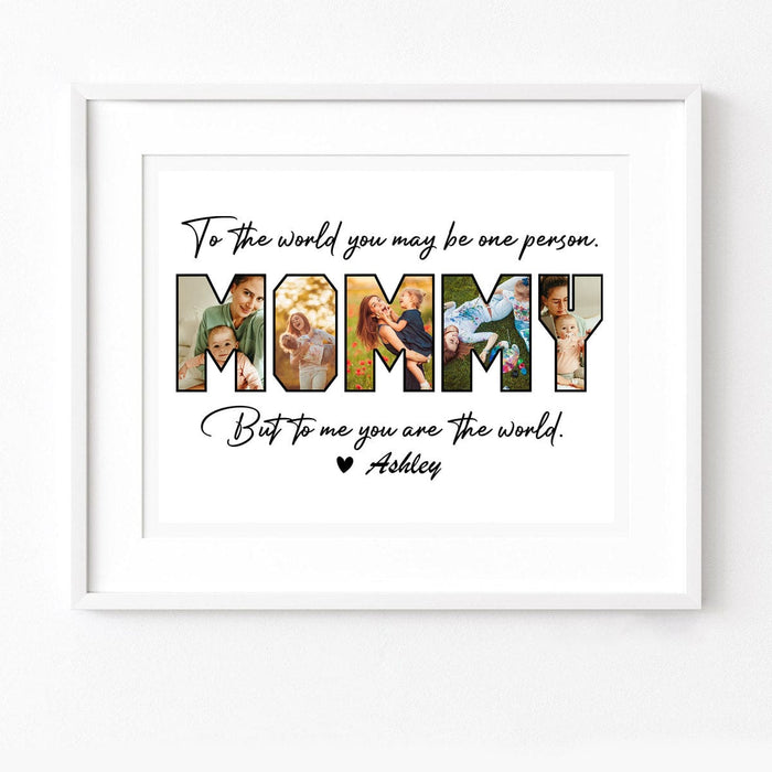 GeckoCustom Custom Photo Happy Mother's Day Mom To Us You Are The World Family Picture Frame TA29 890348