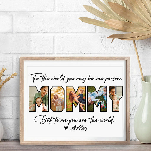 GeckoCustom Custom Photo Happy Mother's Day Mom To Us You Are The World Family Picture Frame TA29 890348