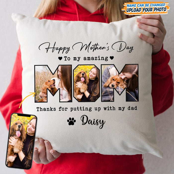 GeckoCustom Custom Photo Happy Mother's Day To My Amazing Mom Pillow K228 889182