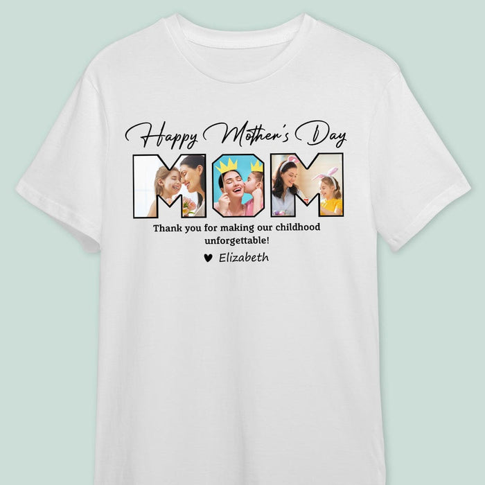 GeckoCustom Custom Photo Happy Mother's Day To My World Family Bright Shirt DA199 890176 Basic Tee / White / S