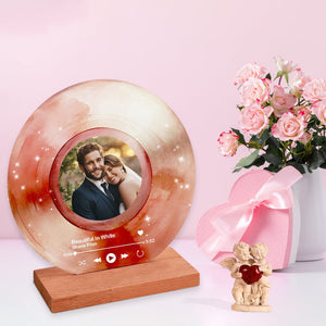 GeckoCustom Custom Photo Happy Valentine's Day Acrylic Song Plaque TH10 892211 Acrylic / 9 inches